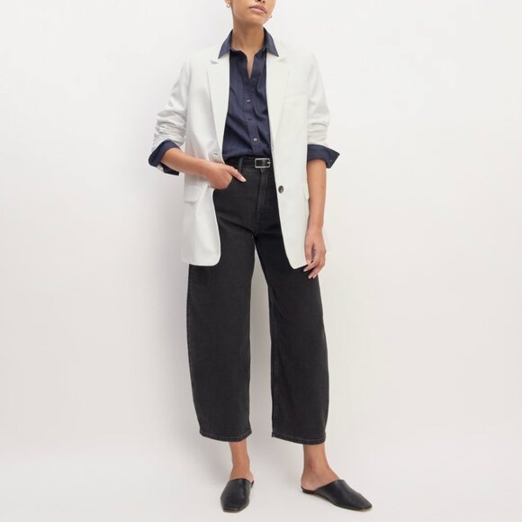 NEW Everlane The Oversized Blazer in Buttersmooth Womens 10 White - Picture 2 of 14